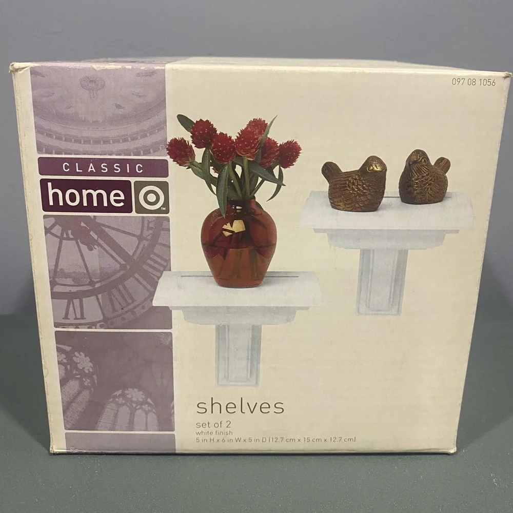 Classic Home Decor Shelves - White Wall Shelfs - Set of 2